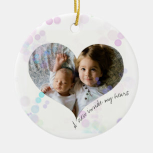 View inside my heart loved ones portrait ceramic ornament
