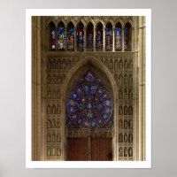 View looking west from the nave, rose window desig