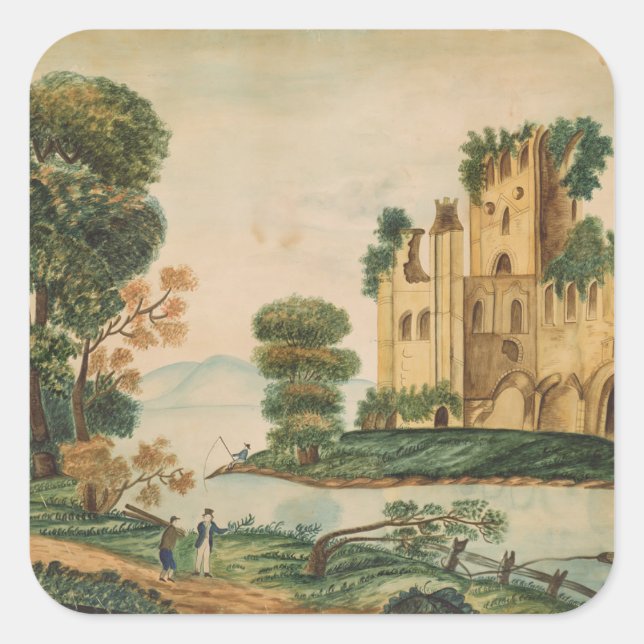 View of a Castle Square Sticker (Front)