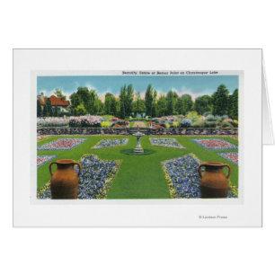 View of a Chautauqua Lake Estate Gardens