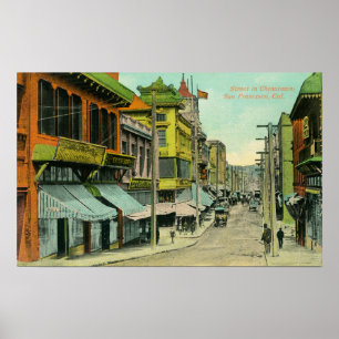 View of a Chinatown Street Poster