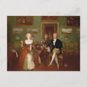 View of a drawing room, 1780 postcard