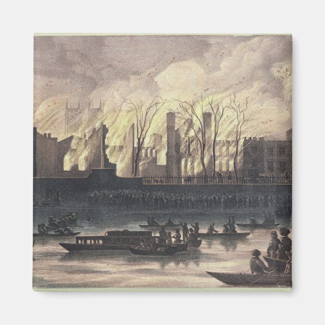 View of a fire at Whitehall Palace Magnet (Front)
