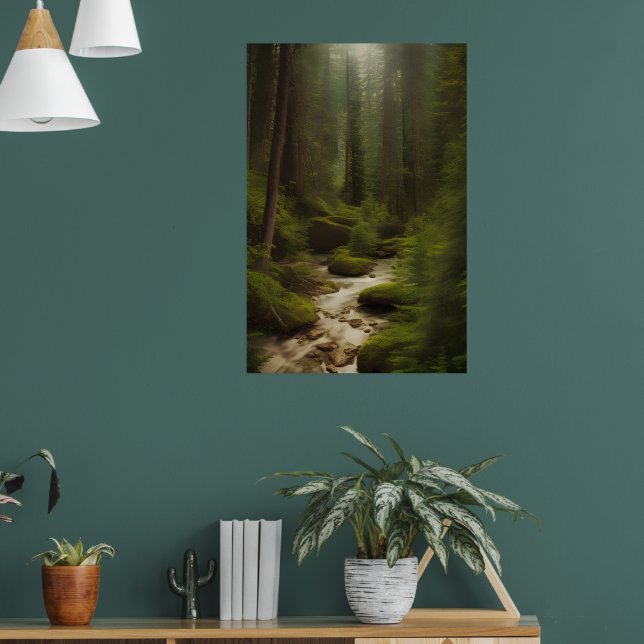 View of A Forest Stream Poster (Living Room 1)