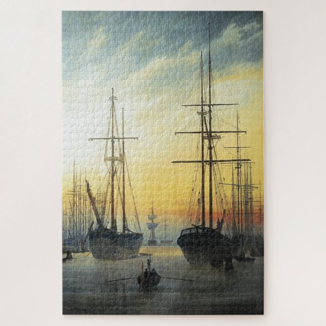 View of a Harbour – Caspar David Friedrich Jigsaw Puzzle (Vertical)