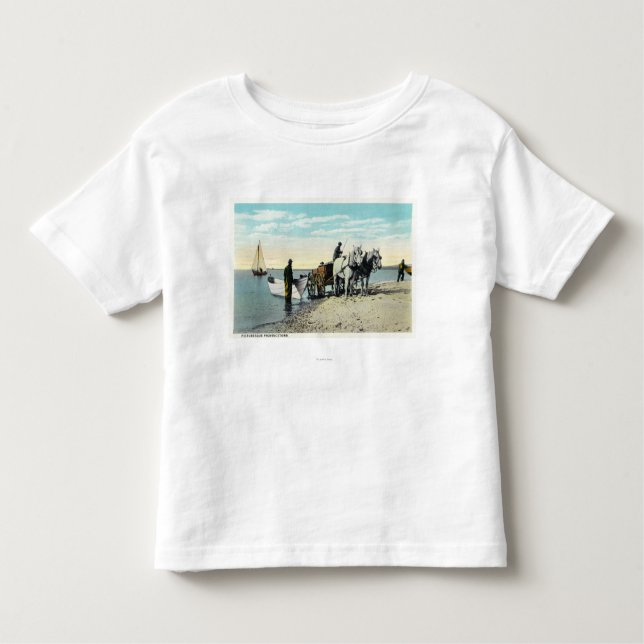 View of a Horse Cart Pulling in a Boat Toddler T-Shirt (Front)