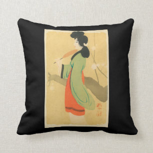 View of a Japanese Woman in ParisParis, France Cushion