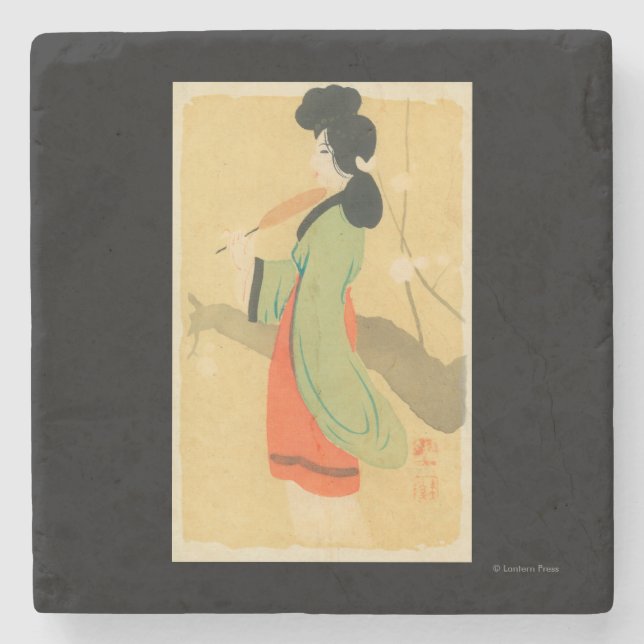 View of a Japanese Woman in ParisParis, France Stone Coaster (Front)