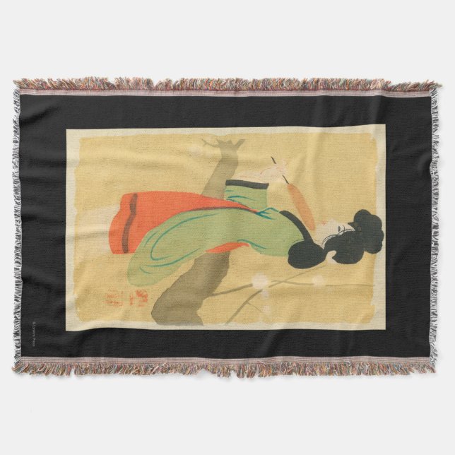 View of a Japanese Woman in ParisParis, France Throw Blanket (Front)