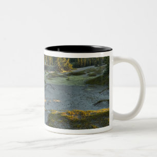 View of a lake and the surrounding sand hills, Two-Tone coffee mug
