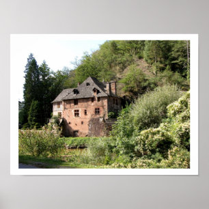 View of a manor house (photo) poster