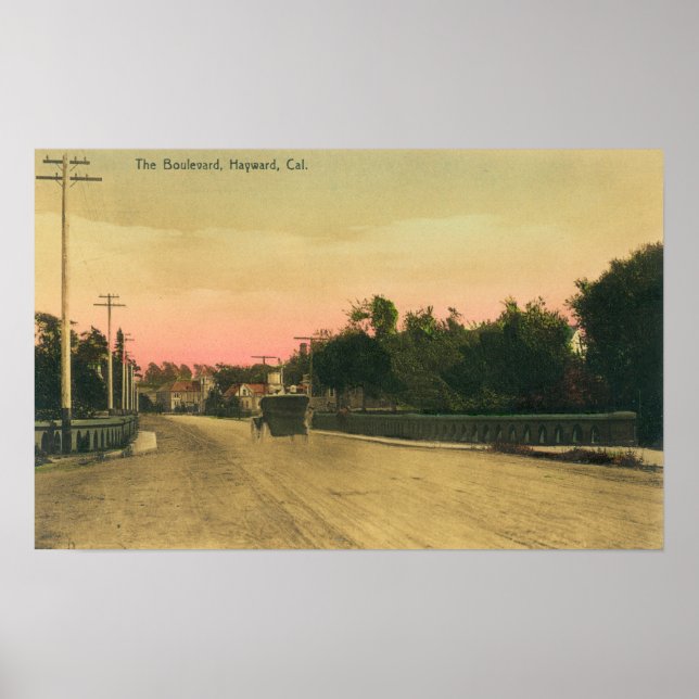 View of a Model-T Ford on the Boulevard Poster (Front)