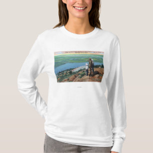 View of a Park Ranger and Boys Looking West T-Shirt
