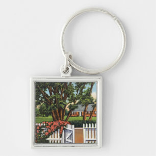 View of a Quaint Residence Key Ring