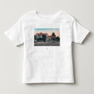View of a Residence Street, Kid on Bike Toddler T-Shirt