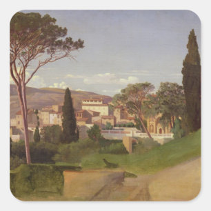 View of a Roman Villa, 1844 Square Sticker