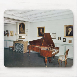 View of a room with a grand piano mouse pad