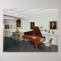 View of a room with a grand piano