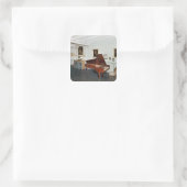 View of a room with a grand piano square sticker (Bag)