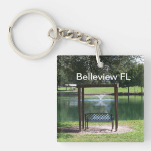 View of a small town lake key ring