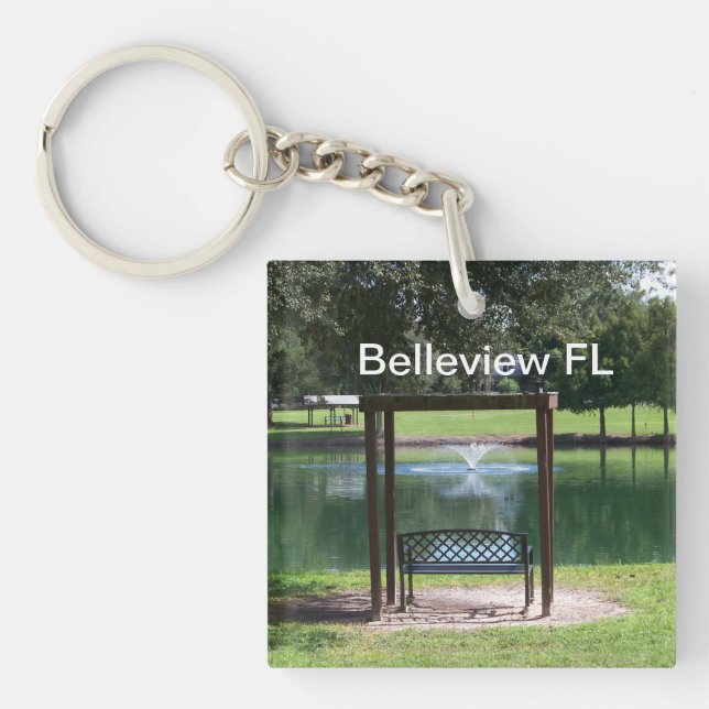 View of a small town lake key ring (Front)