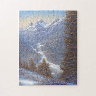 View of a Snowy Mountaintop Jigsaw Puzzle
