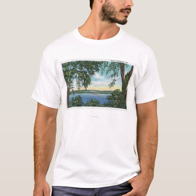 View of a Steamboat on the Lake T-Shirt (Front)