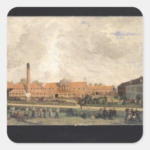 View of a Sugar Factory Square Sticker