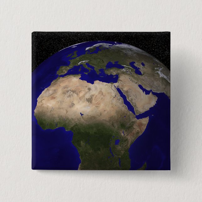 View of Africa, Europe, the Middle East, and In 15 Cm Square Badge (Front)