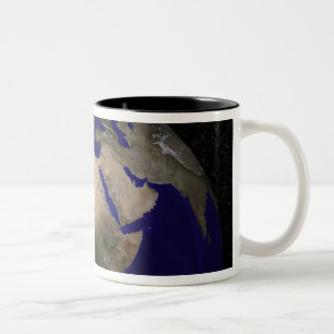 View of Africa, Europe, the Middle East, and In Two-Tone Coffee Mug