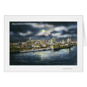 View of Albany Skyline at Night