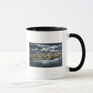 View of Albany Skyline at Night Mug