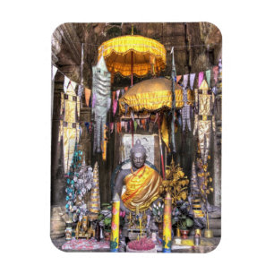 View of altar area inside Buddhist temple, Magnet