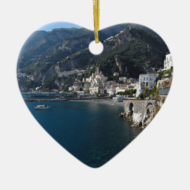 View of Amalfi coast Ceramic Ornament (Front)