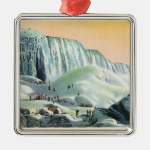 View of American Falls in Winter # 2 Metal Ornament