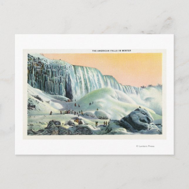 View of American Falls in Winter # 2 Postcard (Front)