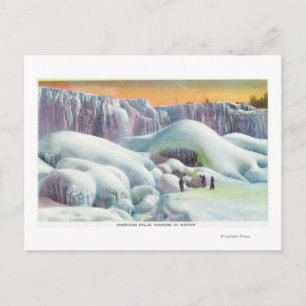 View of American Falls in Winter Postcard