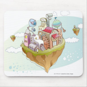 View of an colourful abstract illustration mouse pad