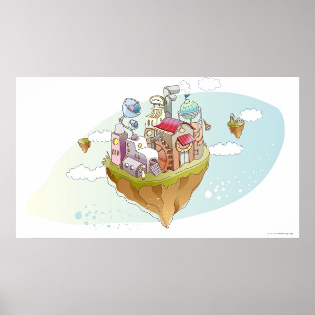 View of an colourful abstract illustration poster (Front)