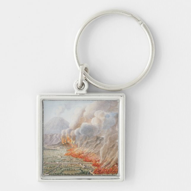 View of an eruption of Mt. Vesuvius which began on Key Ring (Front)