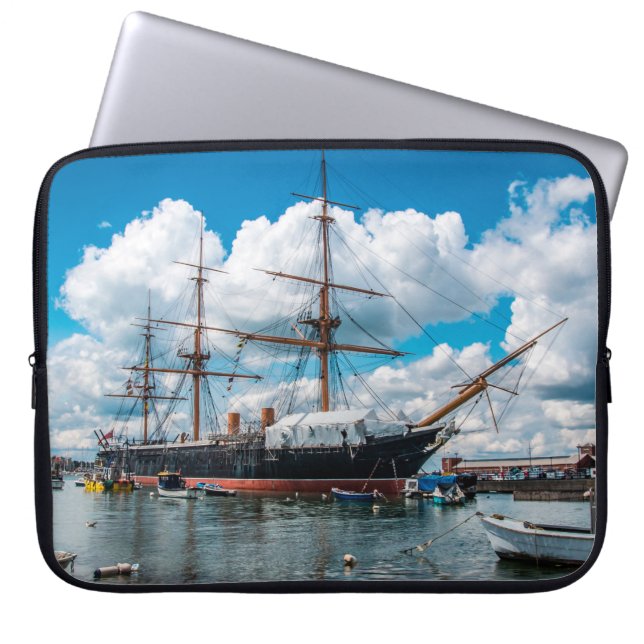 View of an historic Victorian armoured frigate bat Laptop Sleeve (Front)