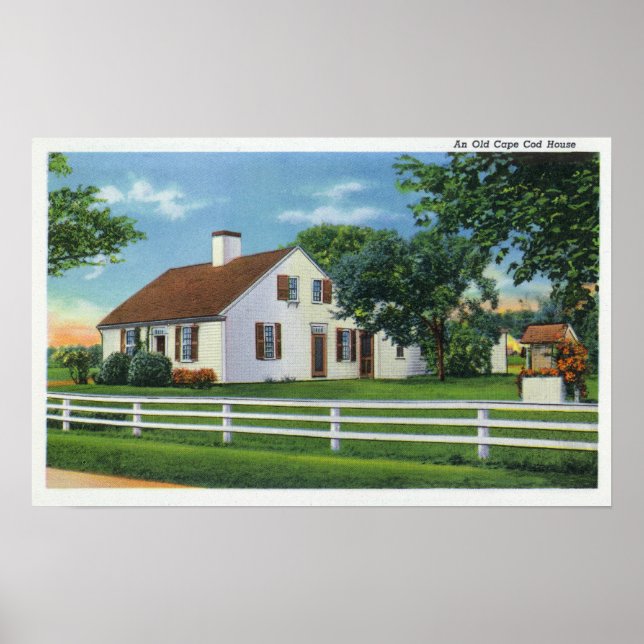 View of an Old Cape Cod Home Poster (Front)
