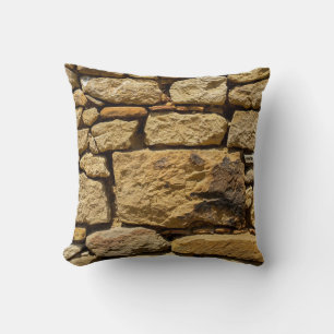 View of an old wall with yellow stonesabstract, ag cushion