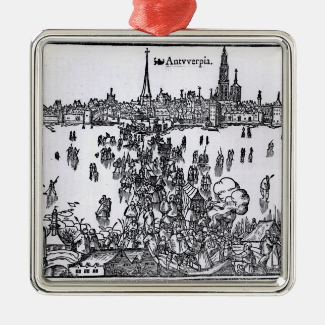 View of Antwerp Metal Ornament (Front)