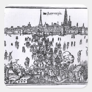View of Antwerp Square Sticker