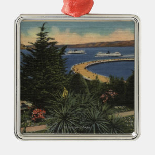 View of Aquatic Park Promenade & Pier Metal Tree Decoration