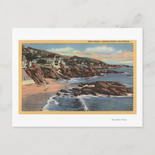View of Arch Beach with Homes Postcard