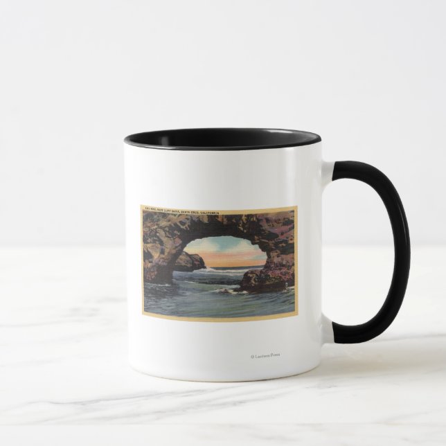 View of Arch Rock along West Cliff Drive Mug (Right)