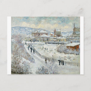 View of Argenteuil in the Snow by Claude Monet Postcard