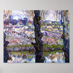 View of Arles, Flowering Orchards (1889) Van Gogh Poster